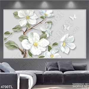 Tranh lụa hoa cúc trắng đẹp nhất