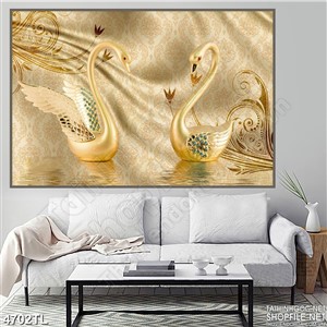 Tranh thiên nga mới nhất lụa vàng