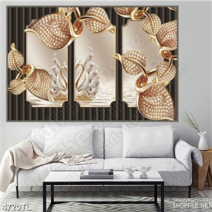 Tranh hoa lụa ngọc thiên nga psd