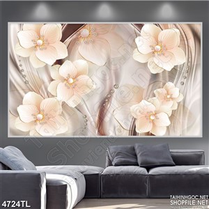 Tranh hoa mộc lan đẹp in tường