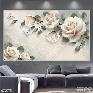 Tranh lụa hoa hồng đẹp