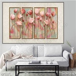 Tranh in tường hoa tulip