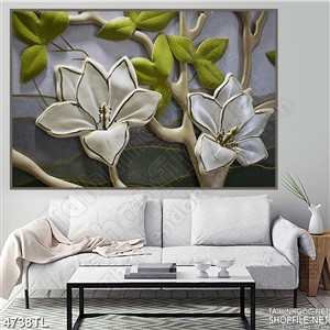 Tranh hoa mộc lan sứ 4D