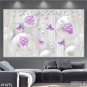 Tranh điểm xuyến hoa in lụa