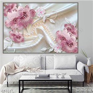 Tranh lụa hoa hồng ngọc trai