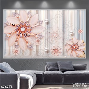 Tranh hoa ngọc đẹp in tường