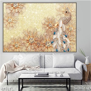 Tranh hoa trang sức và chim công