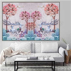 Tranh 3D tuần lộc đẹp nhất