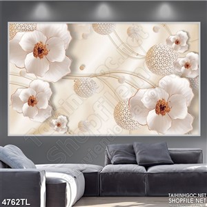 Tranh lụa hoa 3D đẹp in uv