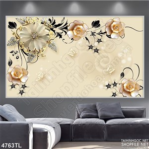 Tranh đẹp  hoa nghệ thuật in uv