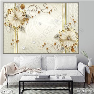 Tranh in wall hoa cúc trắng 5D