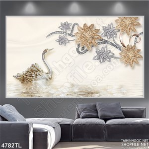 Tranh 3D hoa khảm ngọc