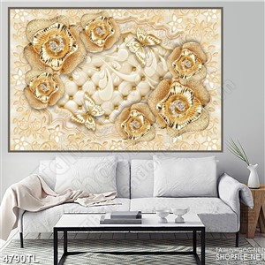 Tranh in tường hoa vàng đẹp