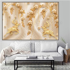 Tranh hoa chuỗi dây leo vàng 5D