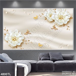 Tranh hoa lan ngọc trắng psd