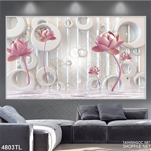 Tranh đẹp hoa sen hồng