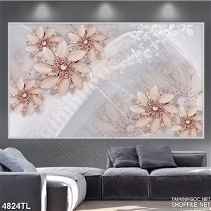 Tranh in hoa khảm đá ngọc