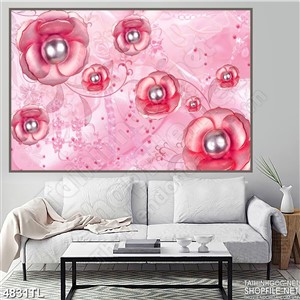 Tranh hoa lụa hồng in uv