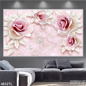 Tranh hoa hồng in uv 5D