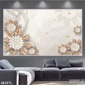 Tranh lụa hoa trang sức đẹp