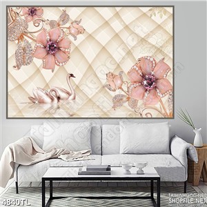 Tranh in gạch hoa lụa hồng