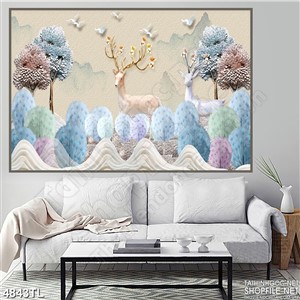 Tranh lụa tuần lộc nghệ thuật