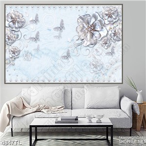 Tranh in lụa hoa trắng