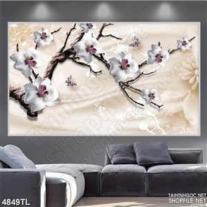 Tranh lụa hoa mai mùa đông