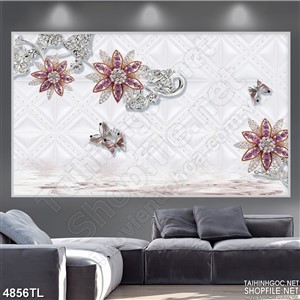 Tranh hoa khảm ngọc in uv