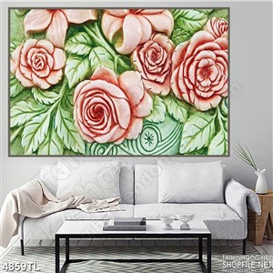 Tranh điêu khắc hoa hồng in uv
