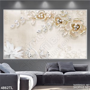 Tranh lụa hoa thiên nga