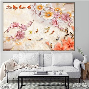 Tranh lụa cửu ngư quần tụ