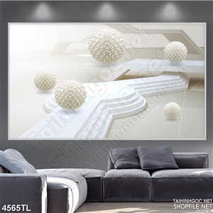 Tranh quả cầu trắng đẹp psd