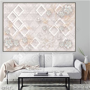 Tranh hoa cúc trắng trang trí psd