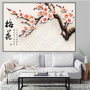 Tranh thư pháp hoa lụa đẹp