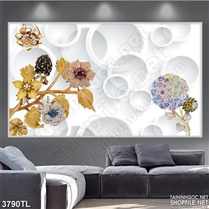 Tranh lụa trang trí hoa trang sức nghệ thuật