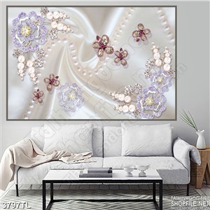 Tranh lụa đẹp hoa ngọc trai trang trí