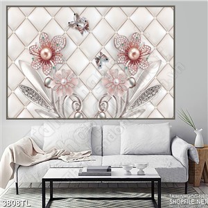 Tranh in gạch hoa ngọc trai đẹp