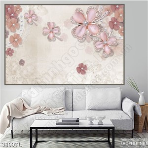 Tranh nghệ thuật decor hoa bốn cánh