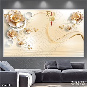 Tranh lụa hoa vàng ngọc đẹp nhất