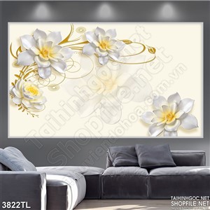 Tranh hoa lan ngọc in lụa