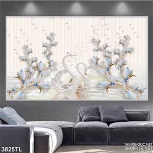 Tranh thiên nga trang trí tường