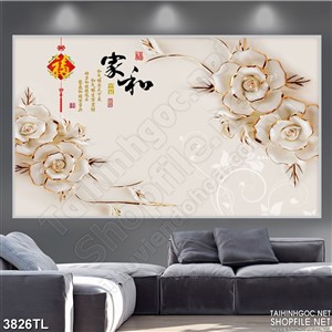 Tranh hoa chữ thư pháp