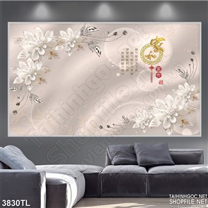 Tranh lụa hoa trắng đẹp nhất psd