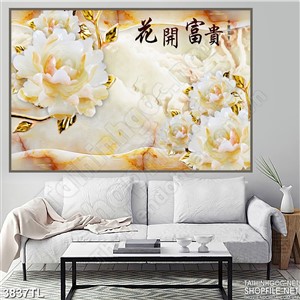 Tranh lụa hoa mẫu đơn trang trí nghệ thuật