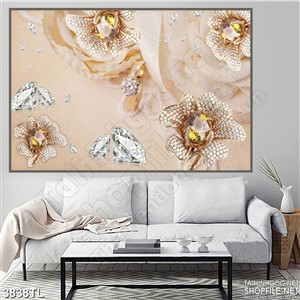 Tranh lụa hoa trang sức ngọc psd