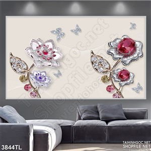 Tranh lụa hoa trang sức tinh tế đẹp