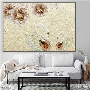 Tranh trang trí 3D thiên nga đẹp