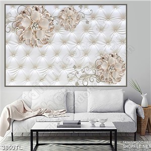 Tranh 3D nghệ thuật hoa in wall