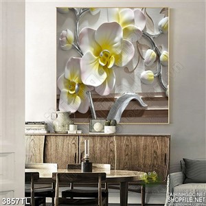 Tranh lụa hoa lan nghệ thuật 5D